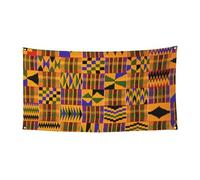 Tissage africain - Bannière imprimée pour festival - Décoration d'extérieur résistante aux UV et à la décoloration - Pour les salons commerciaux et les événements de jardin - Drapeau réutilisable
