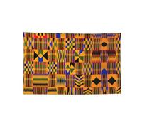 Tissage africain élégant imprimé à quatre trous Bannière décorée résistante à la décoloration Tapisserie murale pour la maison, la salle de sport, le bureau, décoration murale