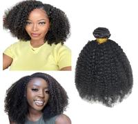 Tissage Bresilien Afro Kinky Curly Hair Tissage Cheveux Naturels Bouclés Cheveux Humain Meche Brésilienne Vierge Humains Cheveux Couleur Naturelle 1 Bundle 16 pouces