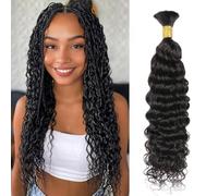 Tissage Bresilien en lot Human Braiding Hair 1 Bundle 20 Pouces Water Wave Boho Braids No Weft Human Hair Bulk Hair Extensions Tissage Cheveux Humain Naturels Meches Bresiliennes Naturelles 50g/Pack