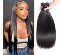 Tissage Cheveux Humain 12A paquets droits originaux cheveux humains vierges non transformés Extensions de cheveux humains for les femmes vraies Extensions de cheveux naturels Human Hair Bundles - Exte