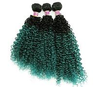 Tissage Cheveux Humain 3 Hair Bundles Synthetic High Temperature Fiber Curly Hair Kinky Curly Hair Weave synthetic Curly wavy Hair Extensions for Women Human Hair Bundles - Extensions de cheveux(T1B-G