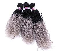 Tissage Cheveux Humain 3 Hair Bundles Synthetic High Temperature Fiber Curly Hair Kinky Curly Hair Weave synthetic Curly wavy Hair Extensions for Women Human Hair Bundles - Extensions de cheveux(T1B-G