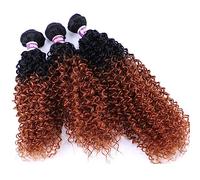Tissage Cheveux Humain 3 Hair Bundles Synthetic High Temperature Fiber Curly Hair Kinky Curly Hair Weave synthetic Curly wavy Hair Extensions for Women Human Hair Bundles - Extensions de cheveux(T1B/3