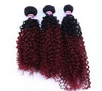 Tissage Cheveux Humain 3 Hair Bundles Synthetic High Temperature Fiber Curly Hair Kinky Curly Hair Weave synthetic Curly wavy Hair Extensions for Women Human Hair Bundles - Extensions de cheveux(T1B-9