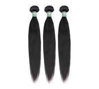 Tissage Cheveux Humain Mèches brésiliennes 100% naturelles Remy lisses, Extensions de cheveux, os noir naturel, Extensions de cheveux, lots de 1/3/4 Human Hair Bundles - Extensions de cheveux(Size:10i