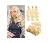 Tissage Cheveux Humain Tissage en lot brésilien naturel Remy Body Wave blond 613, Extension de cheveux longs de 8 à 40 pouces, lot de 1/3/4, tissage de cheveux for femmes Human Hair Bundles - Extensio