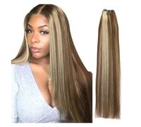 Tissage Cheveux Humain Tissage en lot brésilien Remy lisse, Extensions de cheveux, ratio élevé, 14 à 28 pouces, 100 g/pièce Human Hair Bundles - Extensions de cheveux(Size:1Pcs/Lot,Color:P6/613_26INCH