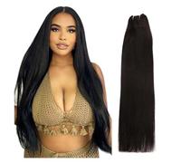 Tissage Cheveux Humain Tissage en lot brésilien Remy lisse, Extensions de cheveux, ratio élevé, 14 à 28 pouces, 100 g/pièce Human Hair Bundles - Extensions de cheveux(Size:3Pcs/Lot,Color:#1B_26INCHES)