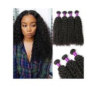 Tissage Cheveux Naturels Extensions de cheveux naturels indiens crépus et bouclés, lots de 1, 3 ou 4, Remy Hair, 20 à 101 cm Extensions Cheveux Humains(10 10 10)