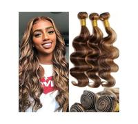 Tissage Cheveux Naturels Tissage brésilien Remy Body Wave de 40 à 76 cm, mèches P4/27, double trame, lots de 1 ou 3 Extensions Cheveux Humains(28 28 28)