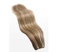 Tissage en cheveux naturels - 100g - 40cm - qualité du luxe professionnel - M8/26 mélange brun noisette & blond doré miel