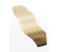 Tissage en cheveux naturels - 100g - 50cm - qualité du luxe professionnel - T14/1001 ombré blond foncé naturel cendré intense & blond platiné