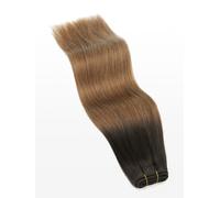 Tissage en cheveux naturels - 100g - 50cm - qualité du luxe professionnel - T4/17 ombré châtain foncé & brun moyen