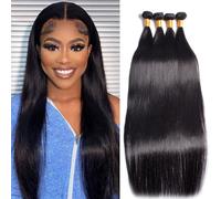 Tissage En Lot Brésilien Naturel,Extensions De Cheveux Humains Raides,Noir Naturel,Grade 12a,30 Pouces,100g/Pièce - Promotion Price-16 16 18 18