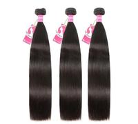 Tissage en lot de cheveux humains lisses, Ratio élevé, Extensions de cheveux noirs naturels, 26 pouces, 1 seul paquet, CHINE, 3 ou 4 lots