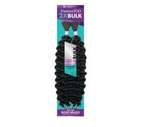 Tissage en vrac sensationnel PremToo - Mélange de cheveux humains ondulés 2x pour des styles bohèmes sans nœuds ou bouclés - 1 paquet (18 pouces