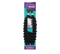 Tissage en vrac sensationnel PremToo - Mélange de cheveux humains ondulés 2x pour des styles bohèmes sans nœuds ou bouclés - 1 paquet (18 pouces