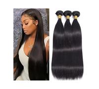 Tissage Extensions de cheveux brésiliens Remy lisses de 45 à 100 cm Utilisation quotidienne(34 36 38 40)