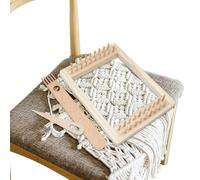 Tissage | Kit de tissage pour enfants Chaîne en bois Tricot à la main,Multi-Craft Grand Lap Métier à tisser Ensemble de tissage Métier à tisser pour enfants 20 x 15 cm