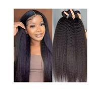 Tissage Lot de 3 extensions de cheveux brésiliens Remy crépus lisses de 10 à 32 pouces, cheveux humains Yaki raides for femmes Tissage Cheveux Humain(30 30 30)