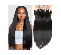 Tissage Lot de 8 à 40 pouces de cheveux humains raides for femmes noires, 1/3/4 pièces, cheveux vietnamiens Remy raides Tissage Cheveux Humain(22 22 22 22)