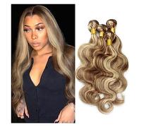 Tissage Mettre en évidence les paquets de cheveux humains P4/613 mettre en évidence les paquets for les femmes noires Remy vague de corps blond cendré couleur armure de cheveux humains 1/3 paquets Tis