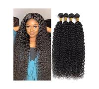 Tissage Naturel Cheveux Afro Kinky Curly Bundles 4PCS Double Weft Human Hair Extensions Jerry Curl Mongolian Remy Hair Weave Bundles Hair Extension(26 26 26 26)