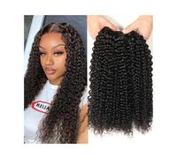 Tissage Naturel Cheveux Extensions de cheveux humains Remy crépus bouclés indiens bruts, lot de 1, 3 ou 4, 20 à 81 cm, double trame Hair Extension(28inches 1 bundle)