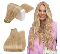 Tissage Naturel Cheveux Humain Blond Doré avec Blond Clair 35cm Cheveux Humain 100g