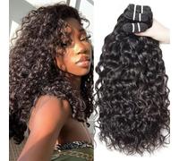 Tissage Naturel Cheveux Humain Water Wave Human Hair Bundles 10 10 10 Inch 12A Curly Bundles Human Hair 100% Unprocessed Brazilian Virgin Wet and Wavy Weave Extensions