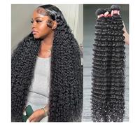 Tissage Paquets de cheveux humains de vague profonde, paquet bouclé 100% armure de cheveux humains 3 4 paquets brésiliens naturels Remy Extensions de cheveux Tissage Cheveux Humain(32 32 32 32_REMY HA