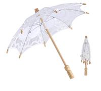 Tissage Parapluie en Dentelle, Ombrelle Blanc Dame Vintage Élégant, Mariage Parapluie Parasol pour Fête Mariée, Thé Fête Photographie Accessoires Photo Décoration