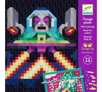 Djeco Jeu créatif Invaders Coffret Pixel Art Tissage Papier Multicolore