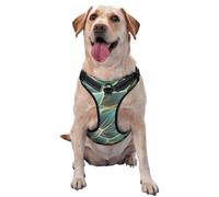 Tissage texturé Or et Vert,Harnais pour Animaux de Compagnie, Harnais réfléchissant réglable pour Chien,XL