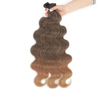 Tissage Tissage en lot brésilien synthétique Body Wave, Extensions capillaires synthétiques naturelles douces et colorées, cheveux épais Extensions de cheveux (Size : 1 PC, Color : T1B-30-27_26INCHE