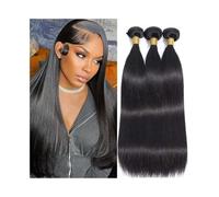 Tissage Tissages de cheveux brésiliens Remy lisses, couleur naturelle, 25 à 80 cm Tissage Cheveux Humain(18inches X1PC)