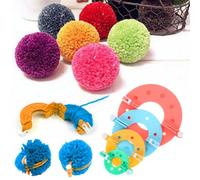 Tissages À Aiguille En Plastique Multi-Couleurs 4 Paires De Balles, Tissage De Pompon Fait Main, Outil De Tricot, Accessoires D'artisanat De Couture Pour La Maison