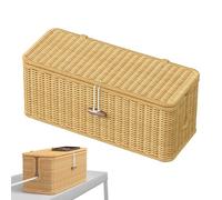 Tissé 33x13x13 Centimètre, Panier de Style Rotin, Boîte Cachée Boîte De Rangement Électrique Support D'énergie Blindage De Fil Décoratif Accessoires De Meubles Ferme Moderne Esthétique
