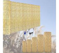 Tissé À La Main Canisse Bambou Roseau, Premium Brise Vue Bambou 30cm 60cm 80cm 100cm 120cm 160cm 180cm Hoch, Imperméable Paillasse Pergola, pour Bordure De Piscine, Toit(Natural Black Line)