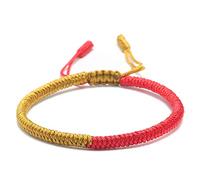 tissé, Bijoux de Corde tibétaine tacue à la Main, Joint de Diamant à nœud Jaune Rouge, l'année de Naissance du Vent National, Unisexe, Accessoires de vêtements personnalisés