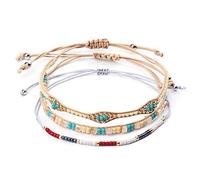 tissé perlé pour Les Femmes, financé à la Mode perlé Ethnique rétro, sinien, 3 Ensembles, Ensemble de combinés, Perles de Riz tissées, réglable, Accessoires de vêtements personnalisés