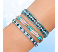 tissé perlé pour Les Femmes, tissé à la Mode Perle Bleu rétro de Ethnique de tissé Perles de Riz de bohème de bohème Accessoires de vêtements personnalisés Je