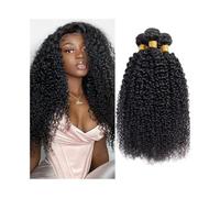 tisser des paquets Extensions de cheveux brésiliens crépus bouclés, couleur naturelle, double trame, 20 à 81 cm(8 10 12)