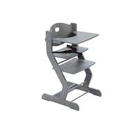 tiSsi ® Chaise haute gris avec arceau de poitrine, sangle et plateau de table