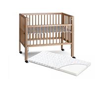 TiSsi Lit Maxi Boxspring Bois Naturel avec Matelas 90 x 50