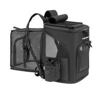 TISSIENS - Sac à Dos de Transport Extensible pour Chien et Chat | Respirant, Pliable, Cabine Avion | Laisse de sécurité, 3 entrées, Poches Accessoires, Tapis | Sac de Voyage pour Chiens et Chats