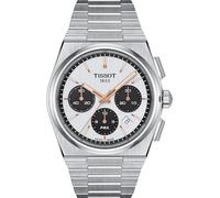 TISSOT Montre chronographe automatique PRX T1374271101100 pour homme avec cadran blanc, blanc, Chronographe