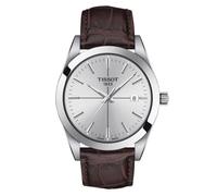 Tissot orologio uomo Gentleman argento 42mm acciaio quarzo pelle marrone T127.410.16.031.01
