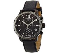 Tissot Quickster chronographe cadran noir noir en cuir Hommes Montre T0954173605702